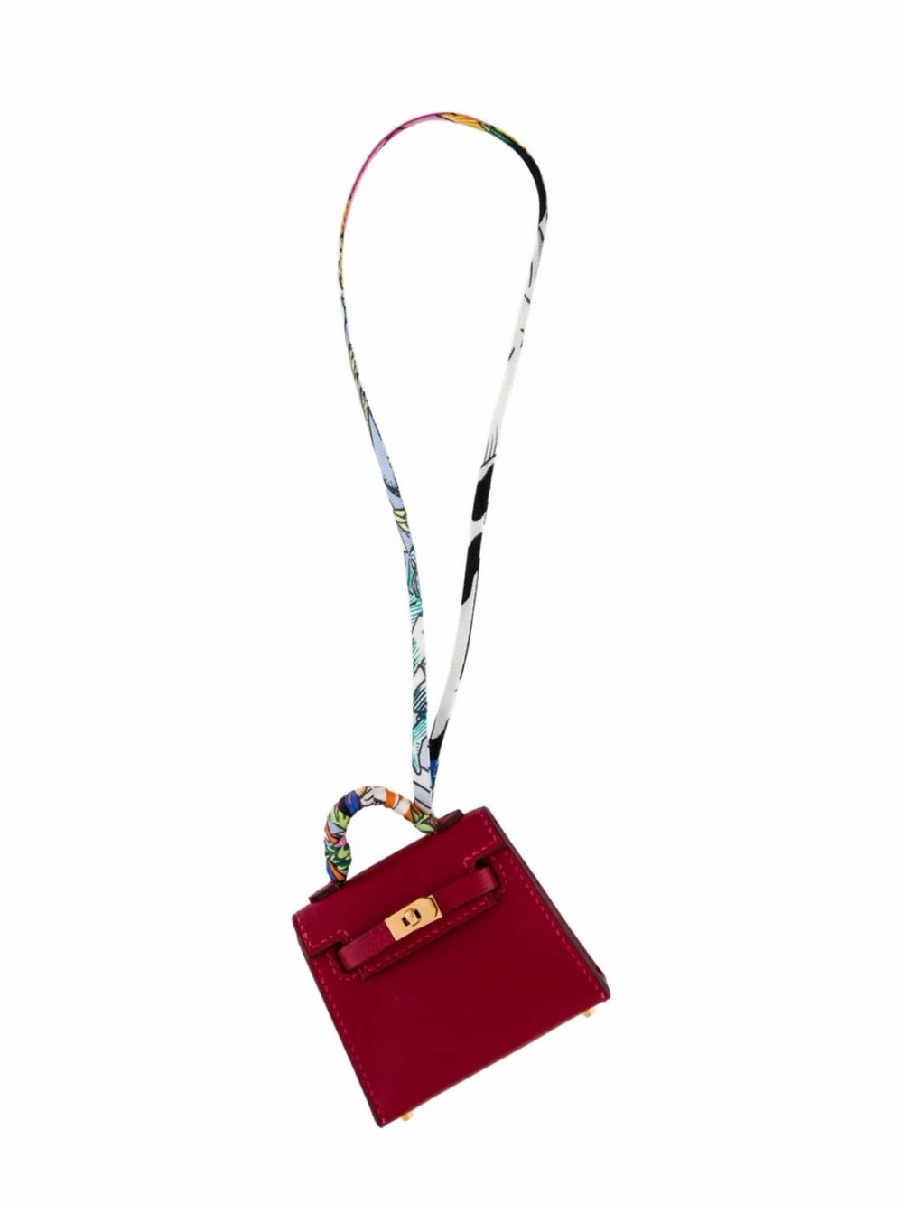 HERMES Tadelakt Mini Kelly Sellier Twilly Bag Charm